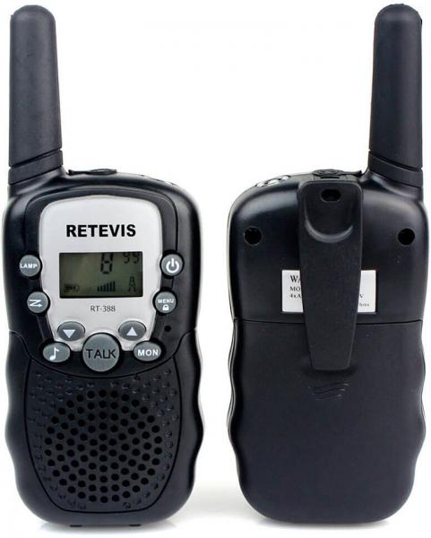 RETEVIS RT388 2 PCS KIDS WALKIE TALKIES WITH FLASHLIGHT - BLACK