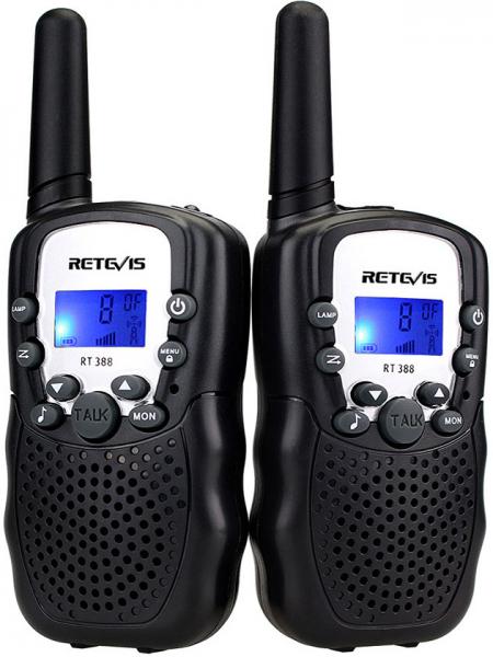 RETEVIS RT388 2 PCS KIDS WALKIE TALKIES WITH FLASHLIGHT - BLACK